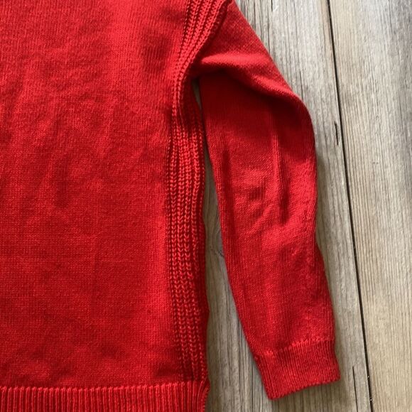 Artisan NY Sweater Red Medium Cable Knit Medium - Picture 3 of 5